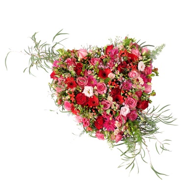 Rouwstuk Hartvorm Roze